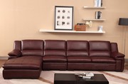 Cofonia Modern Wine Red Leather Corner Sofa
